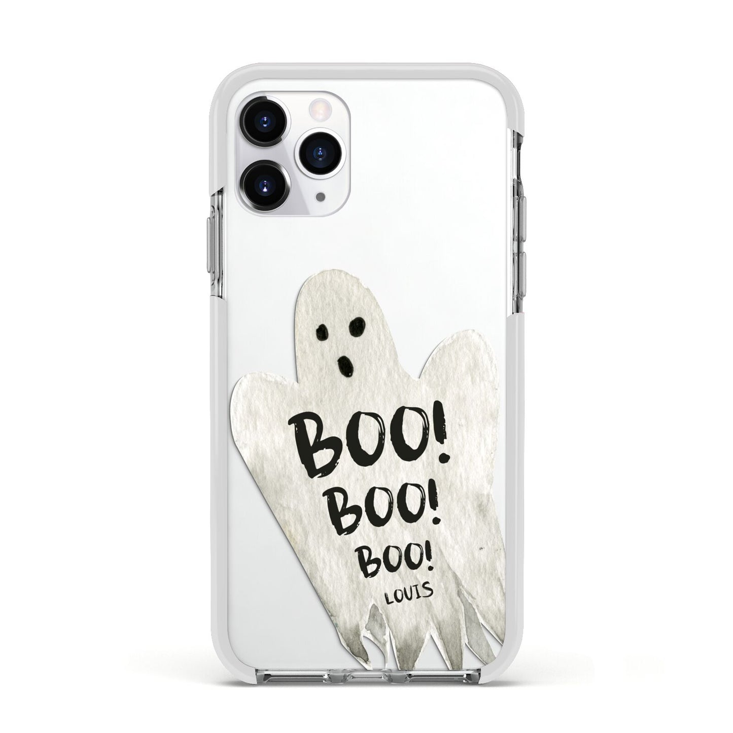 Boo Ghost Custom Apple iPhone 11 Pro in Silver with White Impact Case