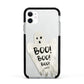 Boo Ghost Custom Apple iPhone 11 in White with Black Impact Case
