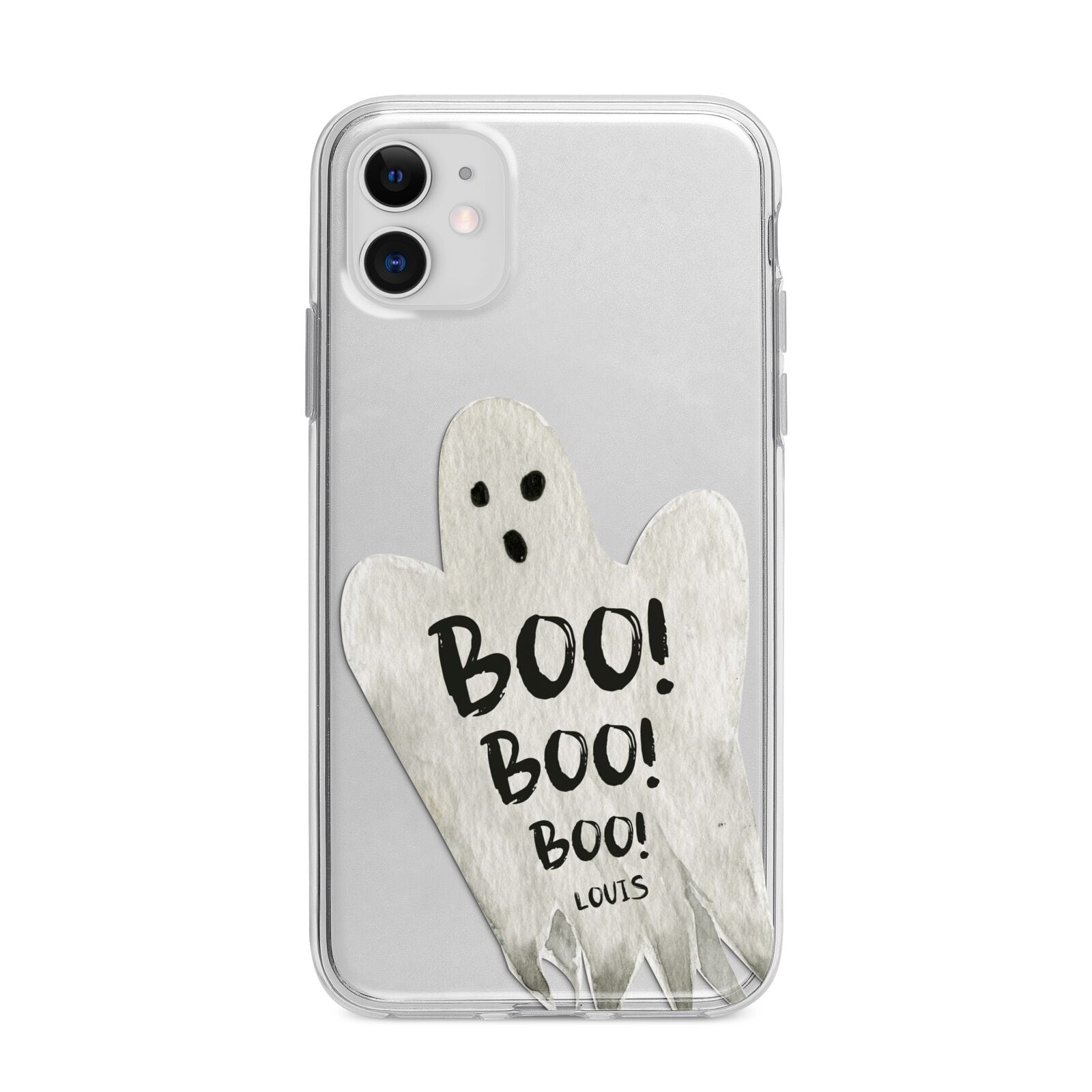 Boo Ghost Custom Apple iPhone 11 in White with Bumper Case