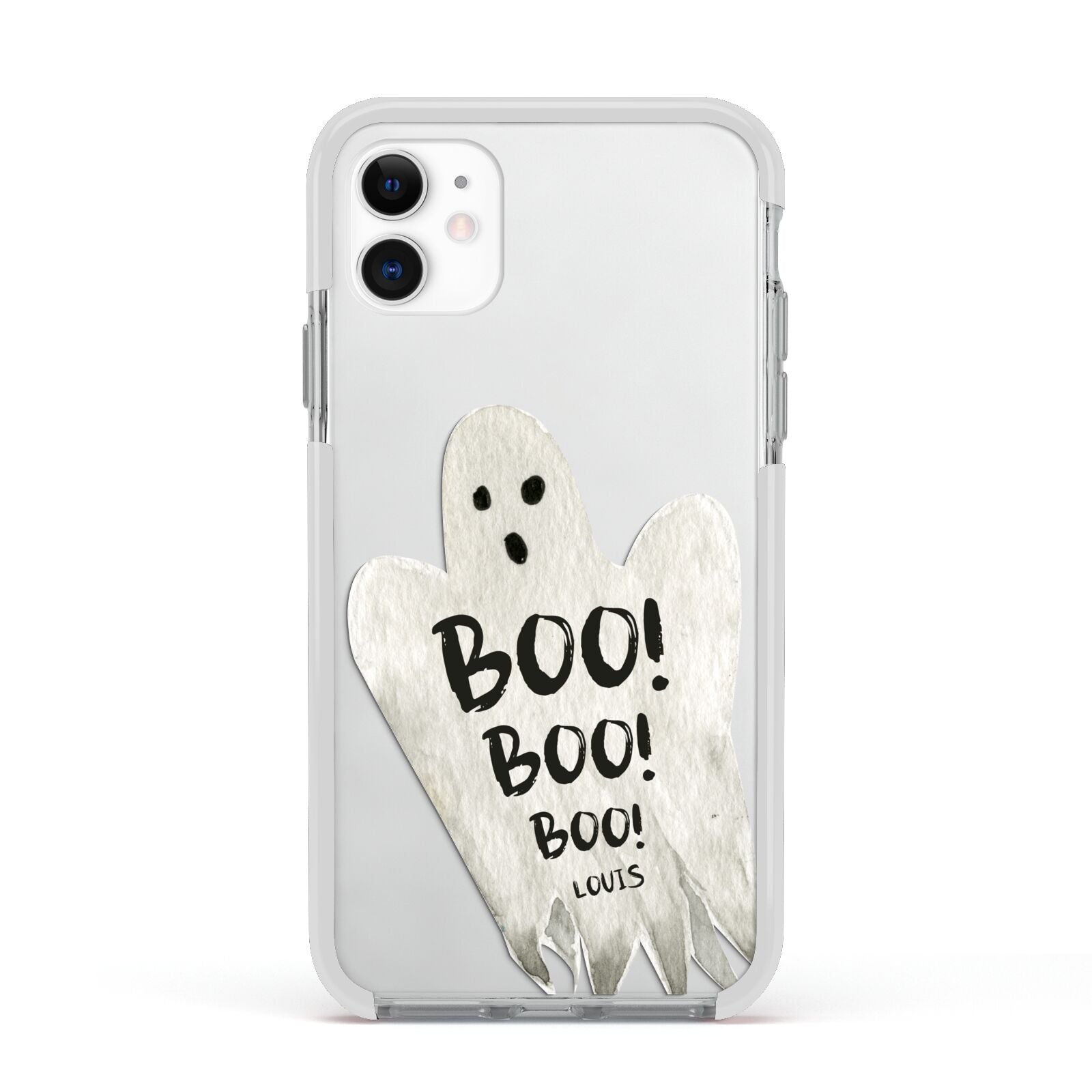 Boo Ghost Custom Apple iPhone 11 in White with White Impact Case