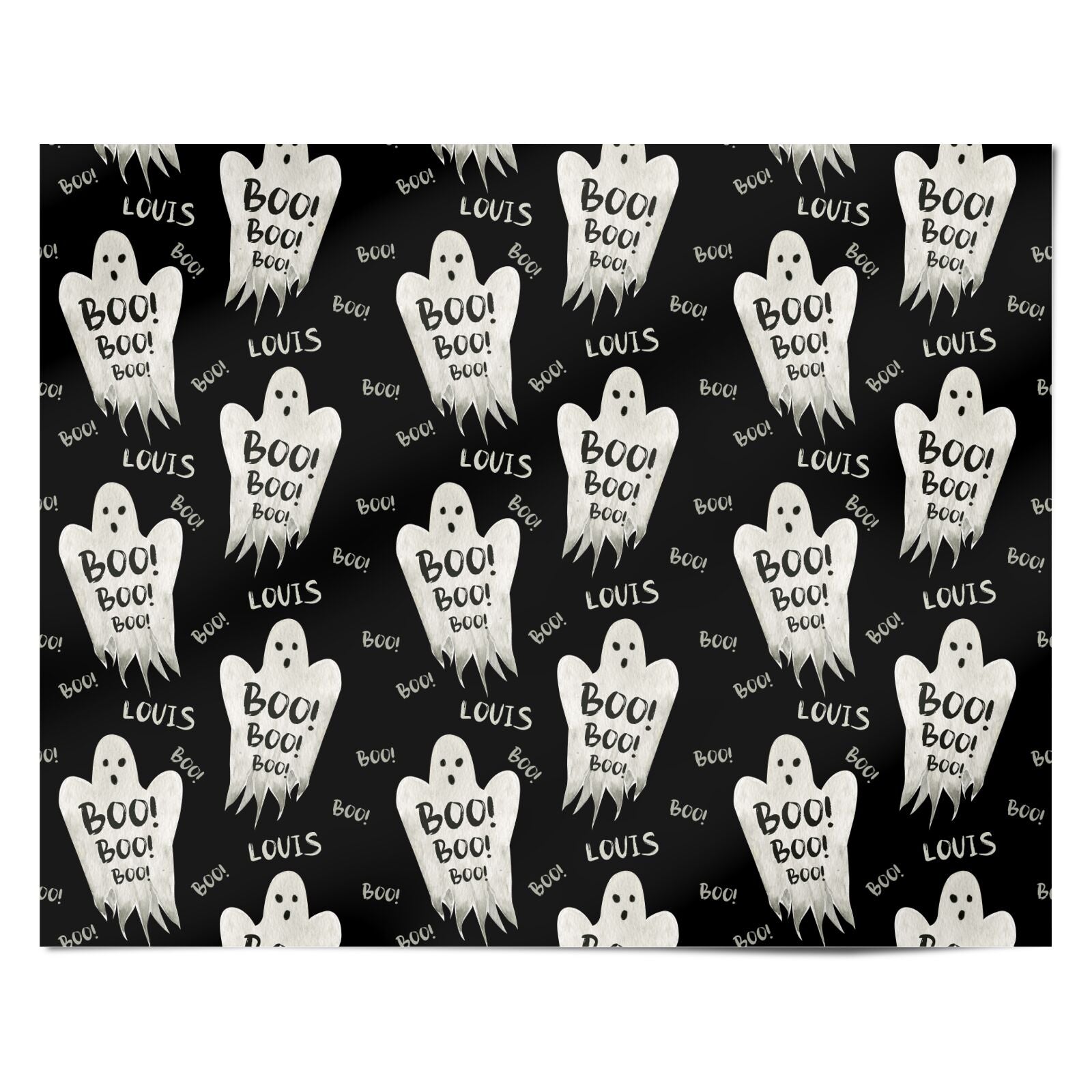 Boo Ghost Custom Personalised Wrapping Paper Alternative