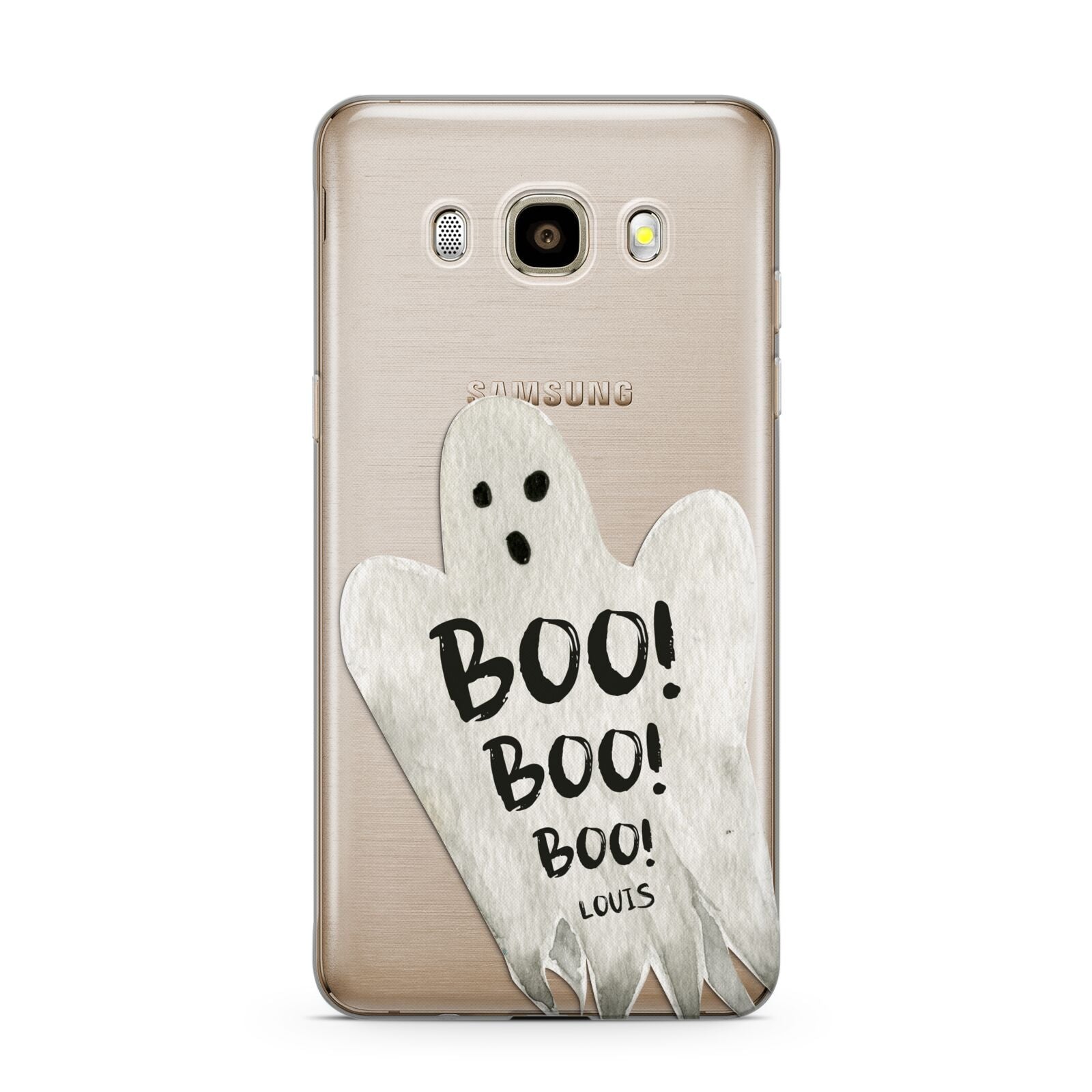 Boo Ghost Custom Samsung Galaxy J7 2016 Case on gold phone