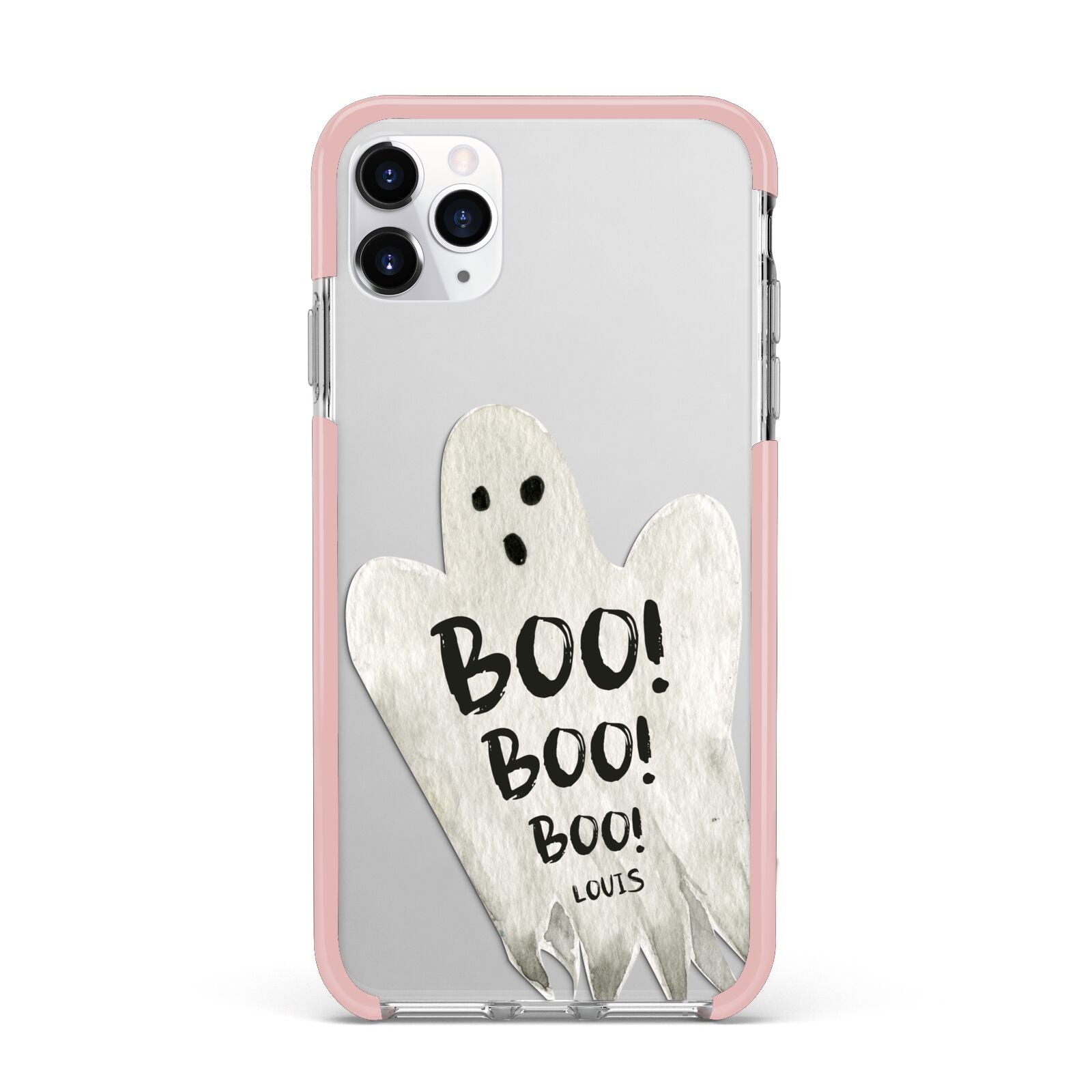Boo Ghost Custom iPhone 11 Pro Max Impact Pink Edge Case
