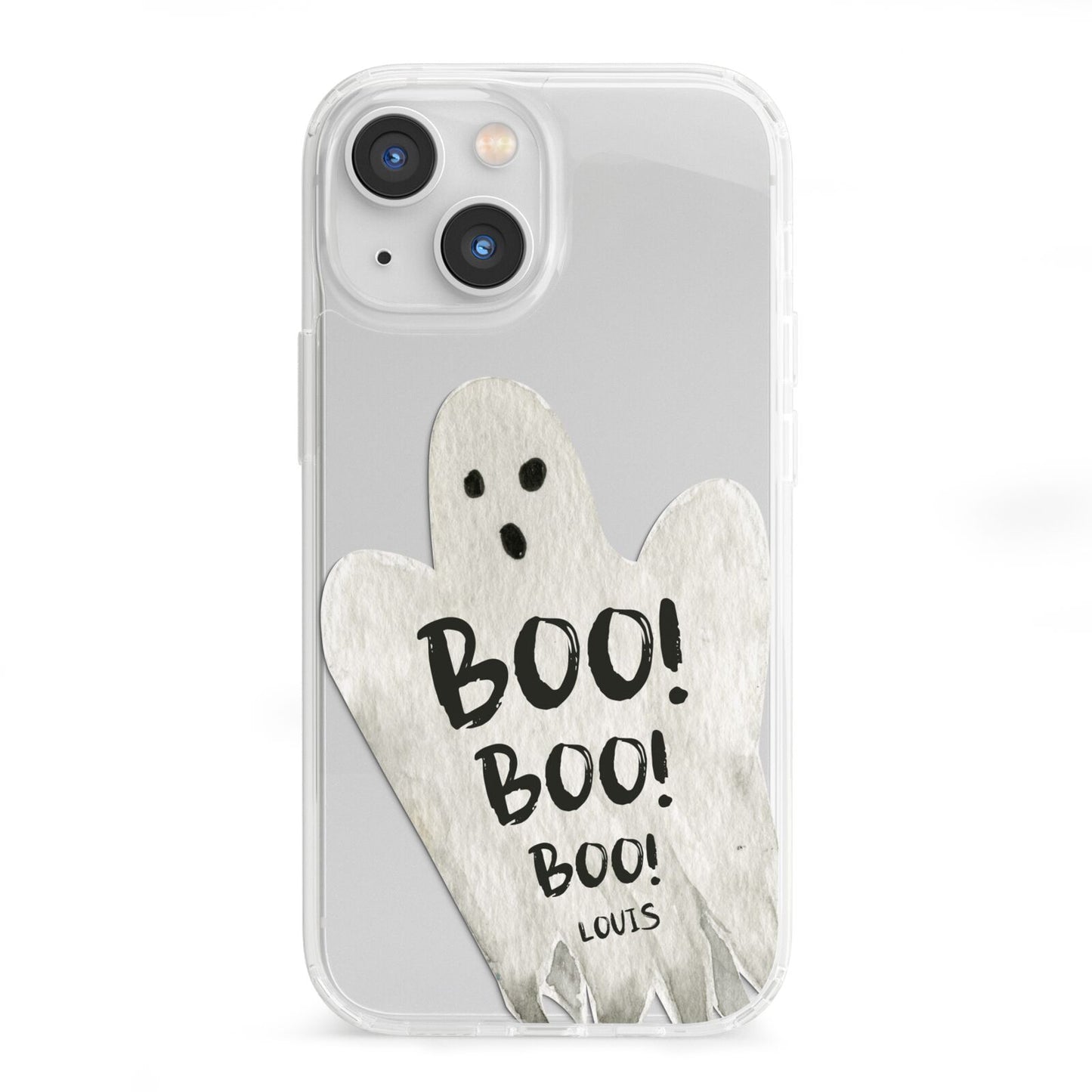 Boo Ghost Custom iPhone 13 Mini Clear Bumper Case