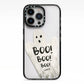 Boo Ghost Custom iPhone 13 Pro Black Impact Case on Silver phone