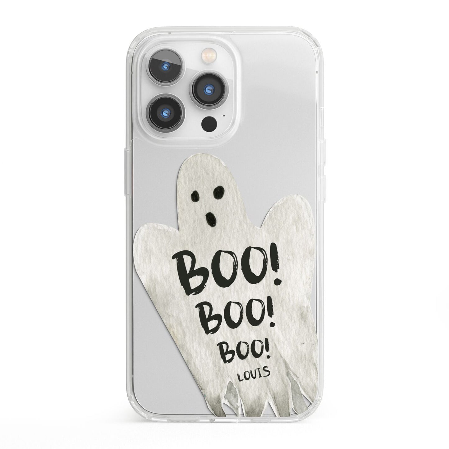 Boo Ghost Custom iPhone 13 Pro Clear Bumper Case