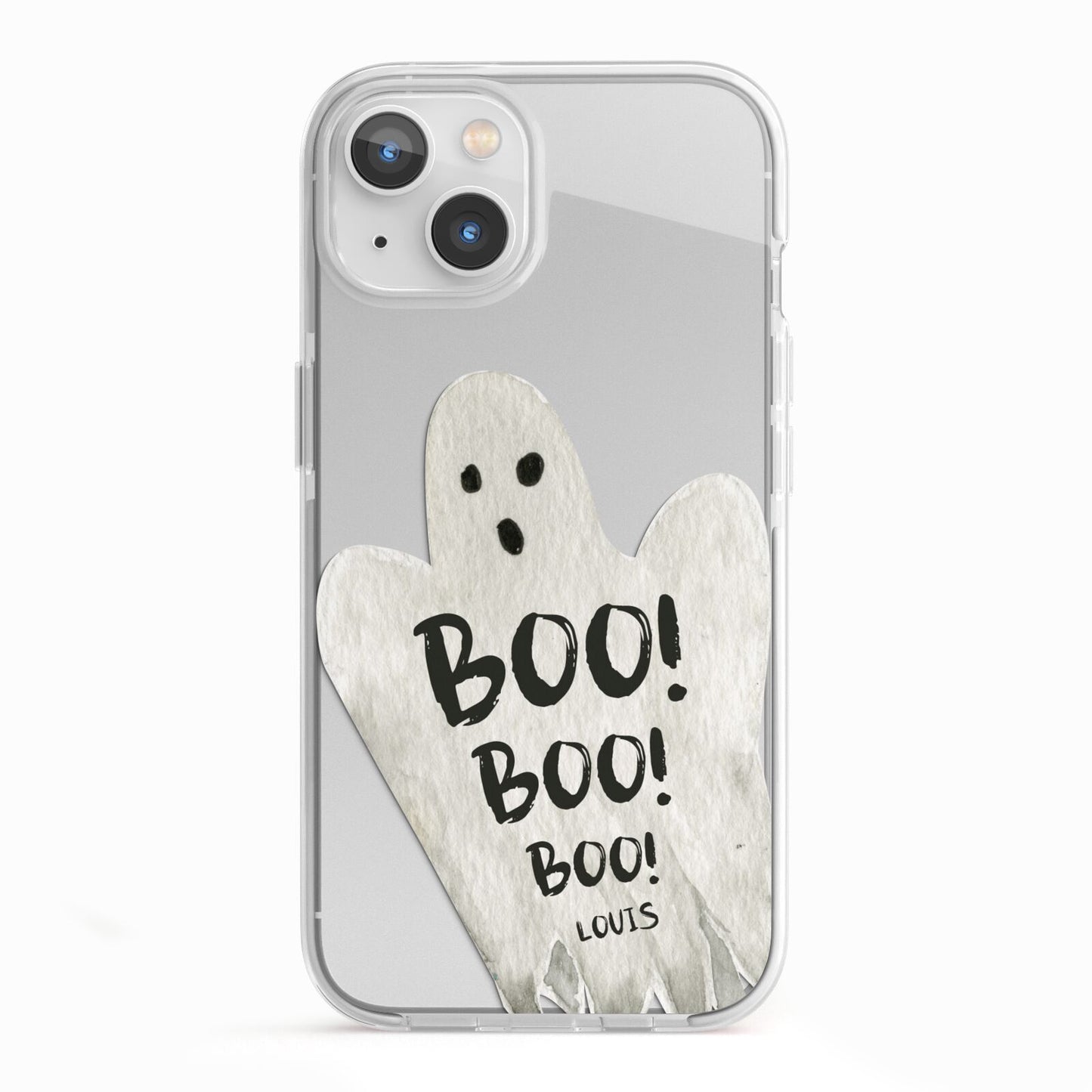 Boo Ghost Custom iPhone 13 TPU Impact Case with White Edges