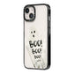 Boo Ghost Custom iPhone 14 Black Impact Case Side Angle on Silver phone