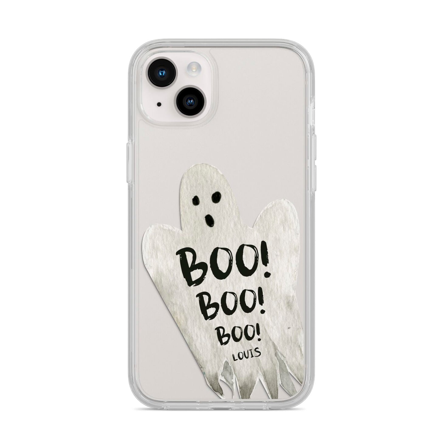 Boo Ghost Custom iPhone 14 Plus Clear Tough Case Starlight