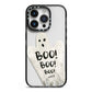 Boo Ghost Custom iPhone 14 Pro Black Impact Case on Silver phone