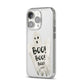 Boo Ghost Custom iPhone 14 Pro Clear Tough Case Silver Angled Image