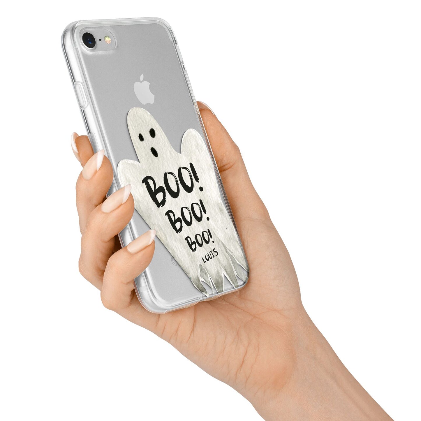 Boo Ghost Custom iPhone 7 Bumper Case on Silver iPhone Alternative Image