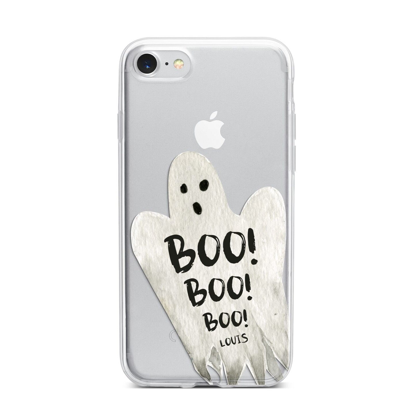 Boo Ghost Custom iPhone 7 Bumper Case on Silver iPhone