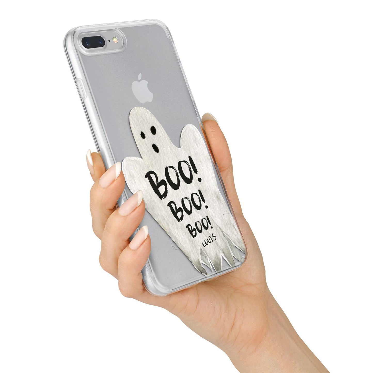 Boo Ghost Custom iPhone 7 Plus Bumper Case on Silver iPhone Alternative Image