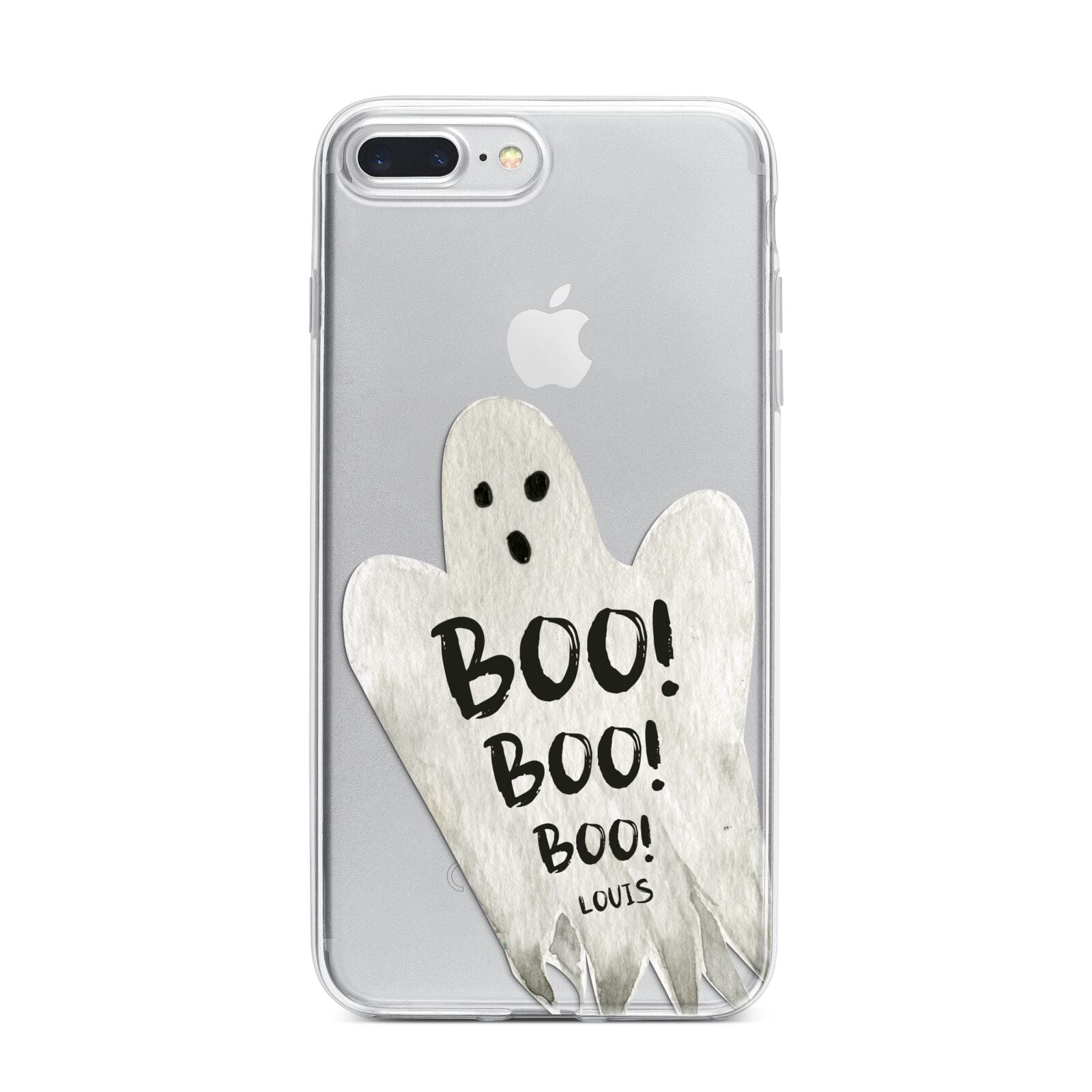 Boo Ghost Custom iPhone 7 Plus Bumper Case on Silver iPhone