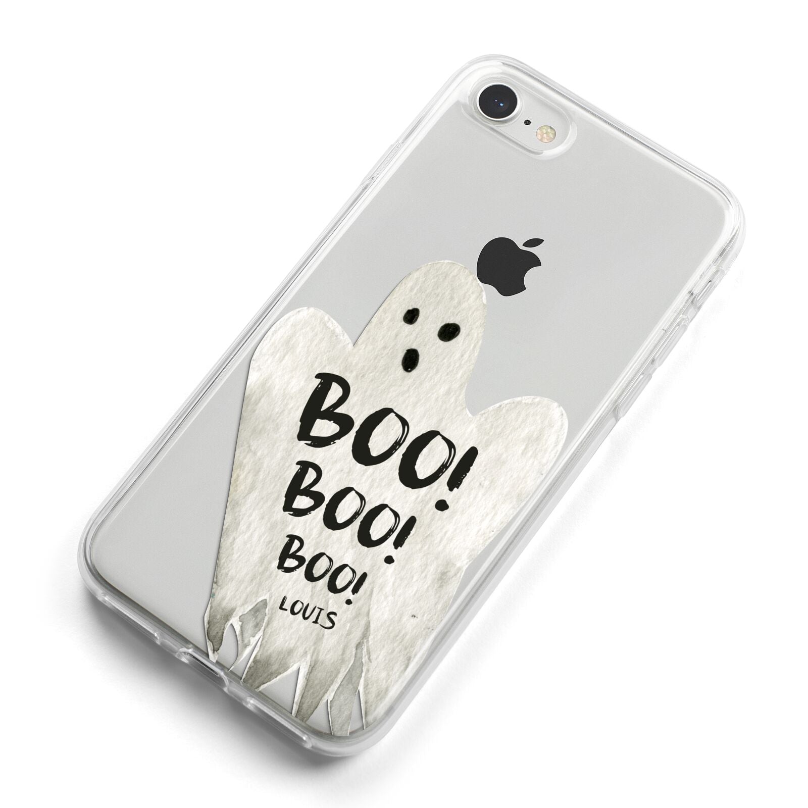Boo Ghost Custom iPhone 8 Bumper Case on Silver iPhone Alternative Image