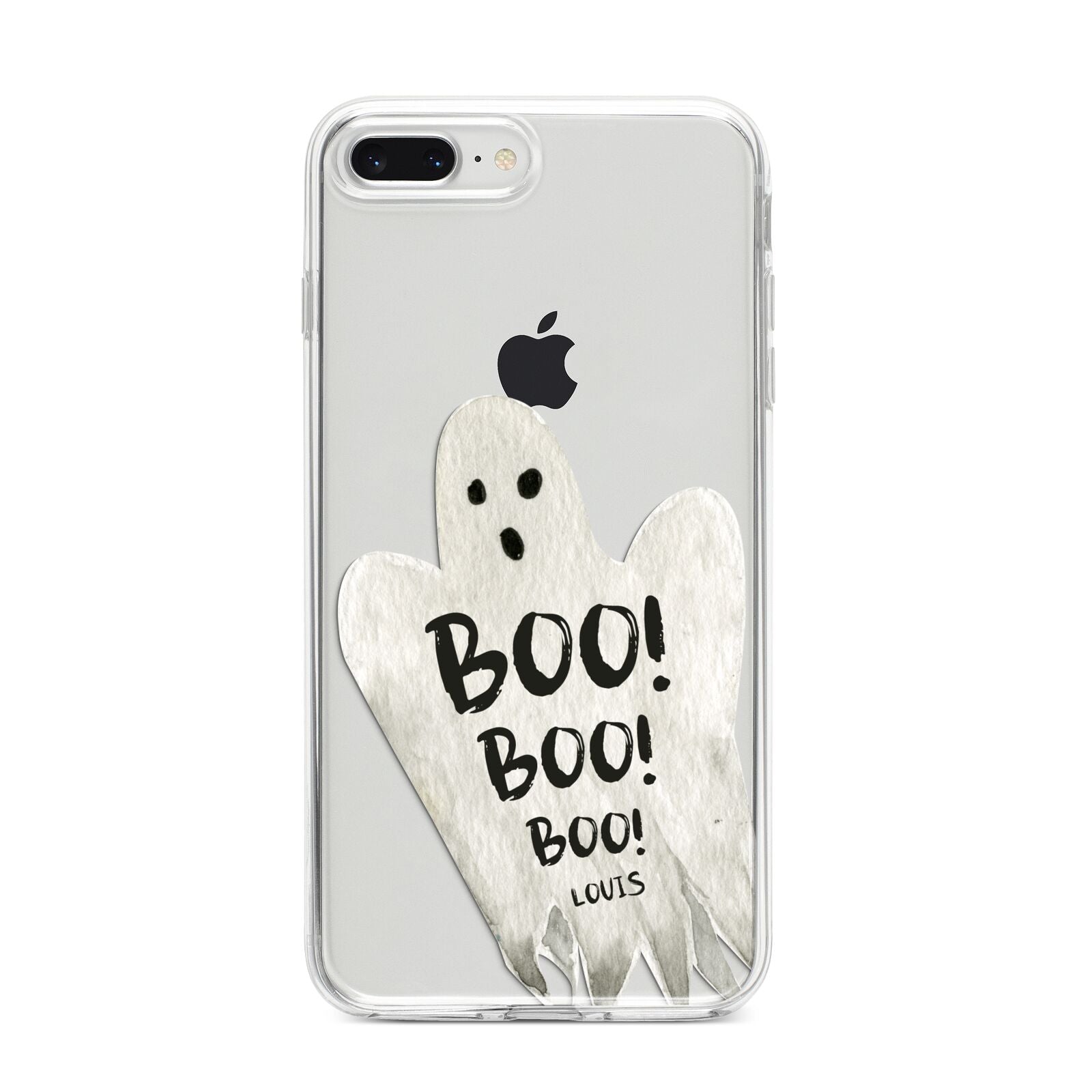 Boo Ghost Custom iPhone 8 Plus Bumper Case on Silver iPhone