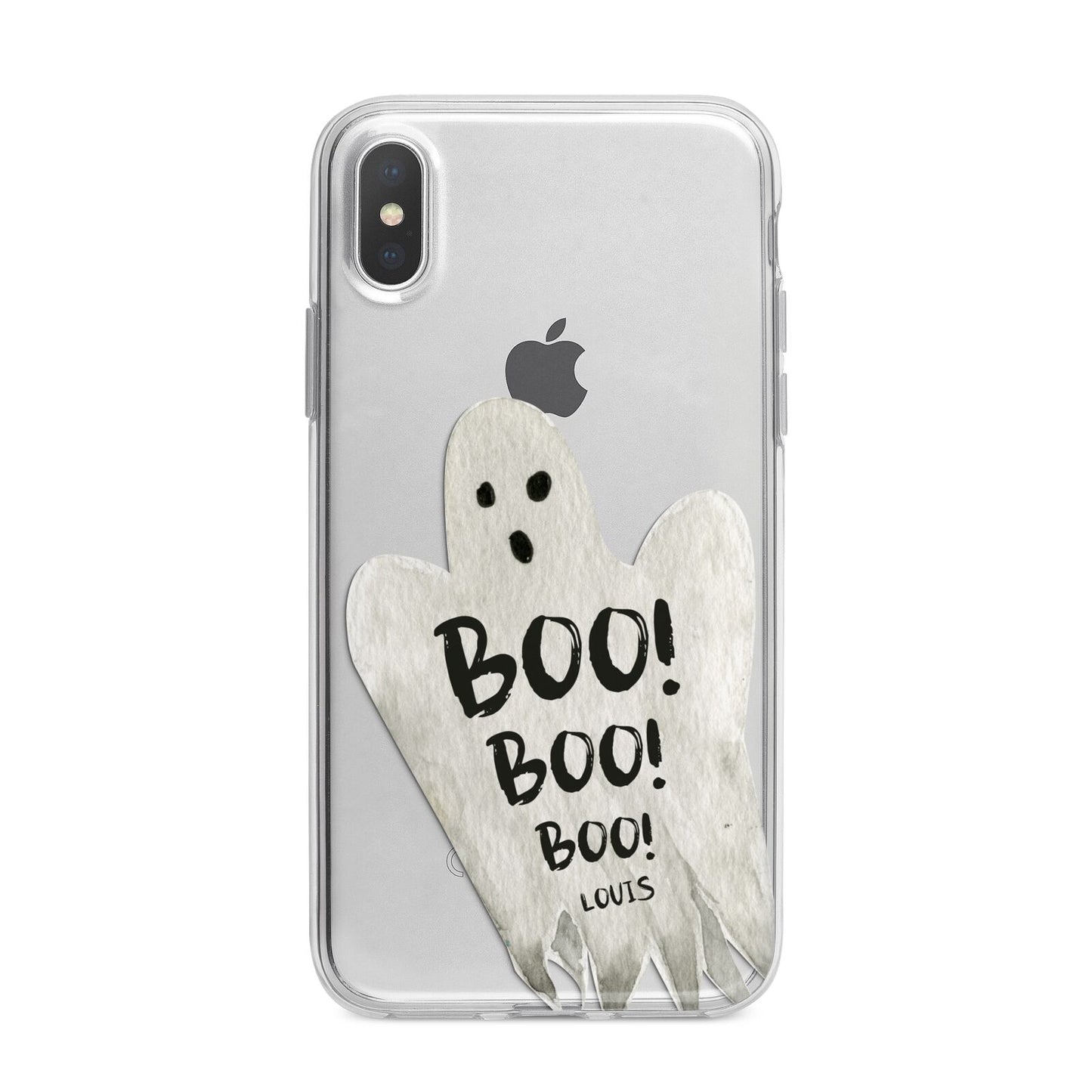 Boo Ghost Custom iPhone X Bumper Case on Silver iPhone Alternative Image 1