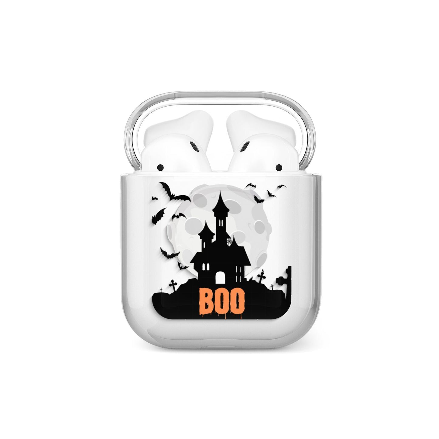 Boo Gothic Black Halloween AirPods Case