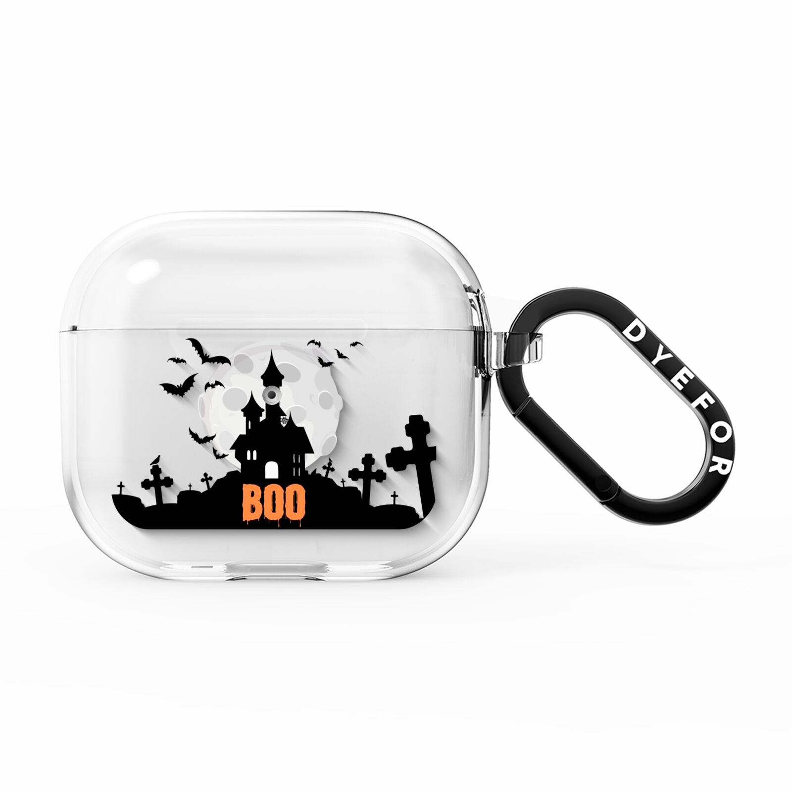 Boo Gothic Black Halloween AirPods Clear Case 3rd Gen
