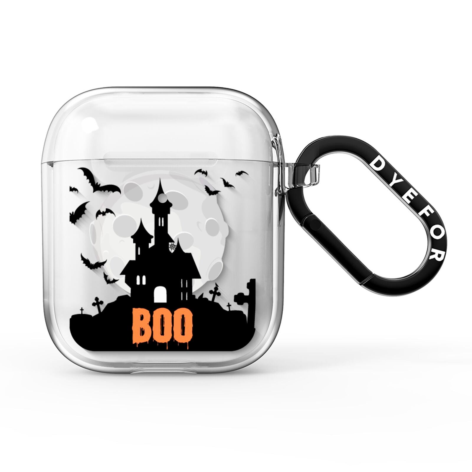 Boo Gothic Black Halloween AirPods Clear Case