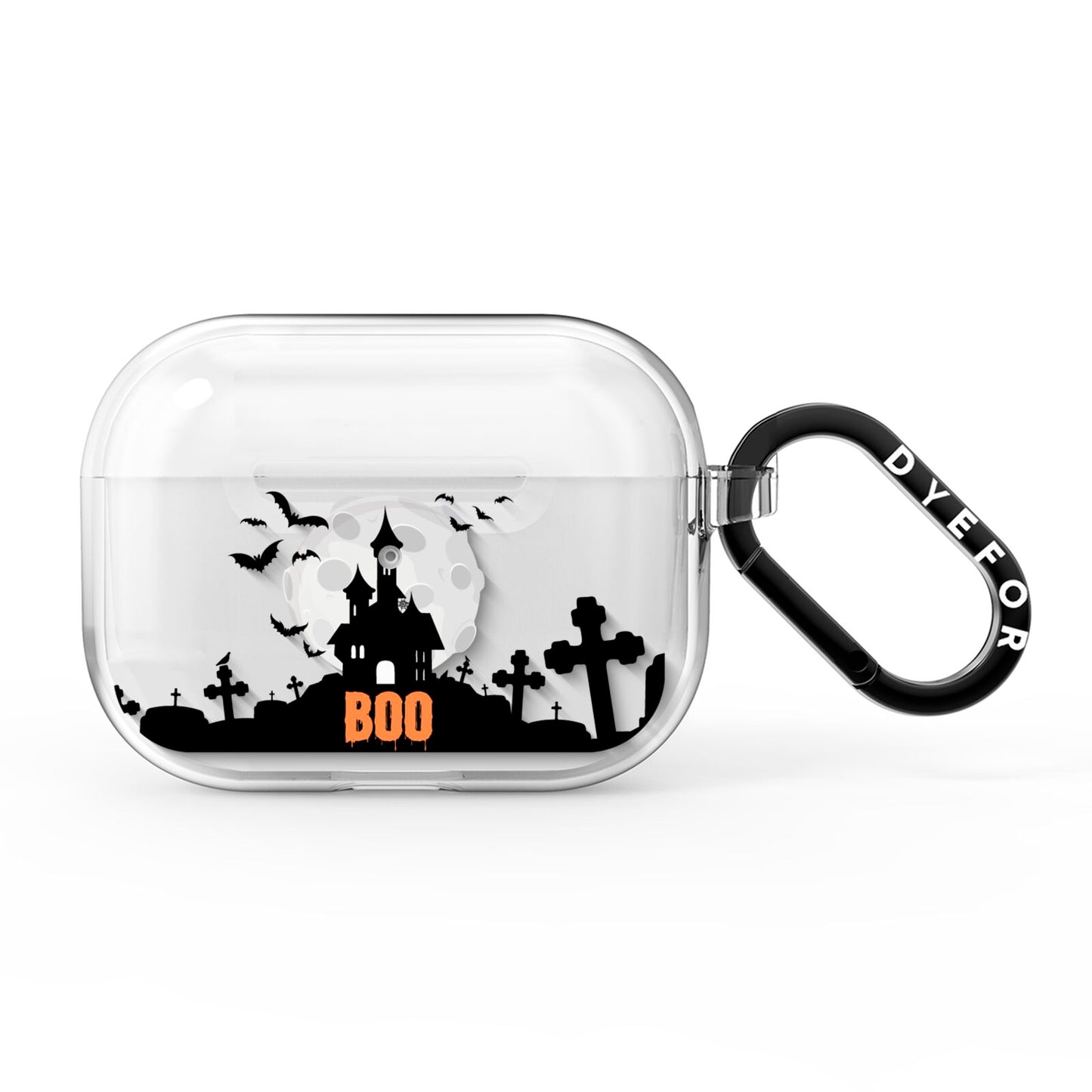 Boo Gothic Black Halloween AirPods Pro Clear Case