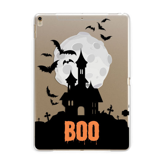 Boo Gothic Black Halloween Apple iPad Gold Case
