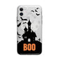 Boo Gothic Black Halloween Apple iPhone 11 in White with Bumper Case