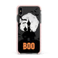 Boo Gothic Black Halloween Apple iPhone Xs Max Impact Case Pink Edge on Black Phone