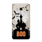 Boo Gothic Black Halloween Samsung Galaxy J7 2016 Case on gold phone