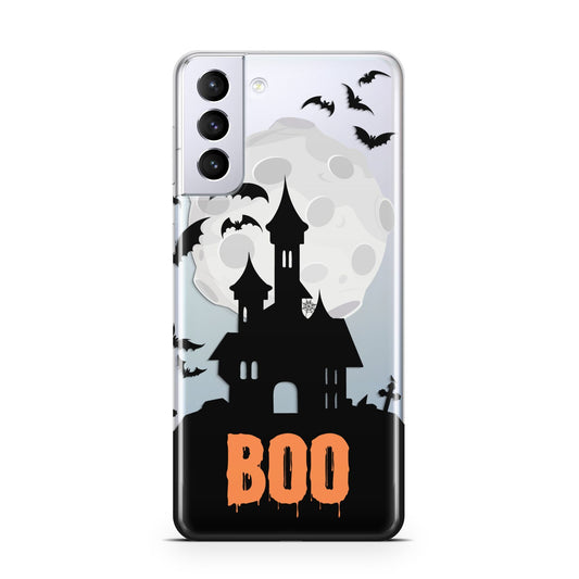 Boo Gothic Black Halloween Samsung S21 Plus Phone Case