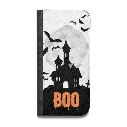Boo Gothic Black Halloween Vegan Leather Flip Samsung Case