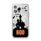 Boo Gothic Black Halloween iPhone 14 Pro Max Clear Tough Case Silver