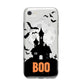 Boo Gothic Black Halloween iPhone 8 Bumper Case on Silver iPhone