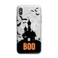 Boo Gothic Black Halloween iPhone X Bumper Case on Silver iPhone Alternative Image 1
