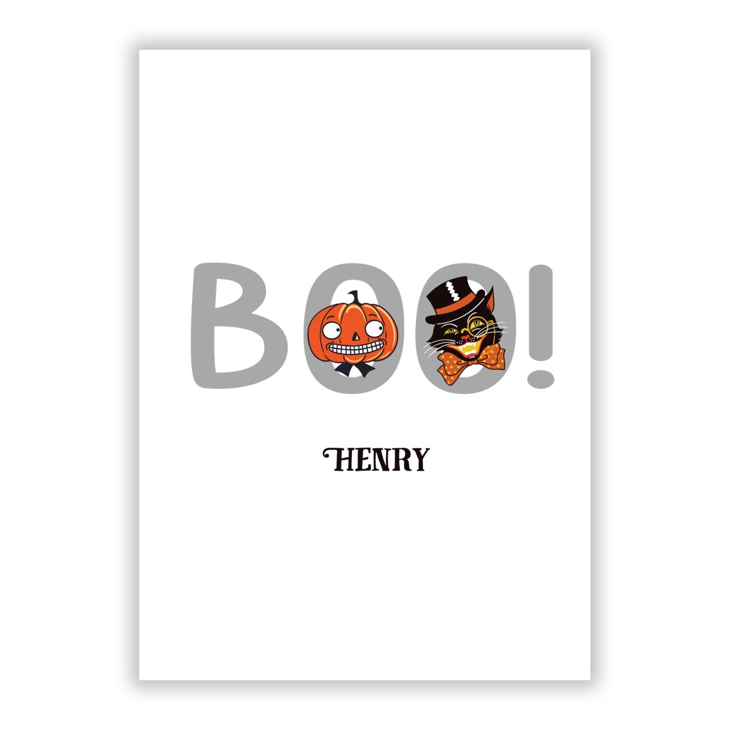Boo Personalised A5 Flat Greetings Card