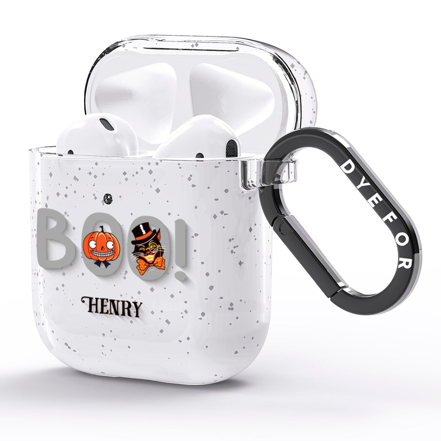 Boo Personalised AirPods Glitter Case Side Image