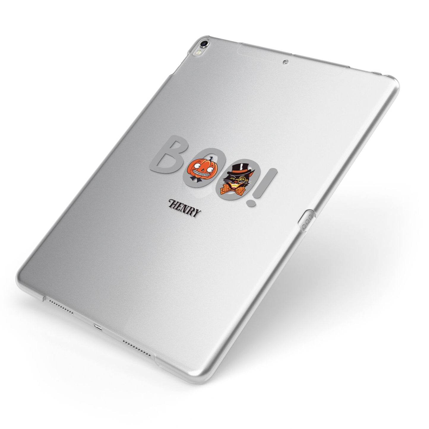 Boo Personalised Apple iPad Case on Silver iPad Side View