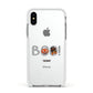 Boo Personalised Apple iPhone Xs Impact Case White Edge on Silver Phone