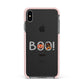 Boo Personalised Apple iPhone Xs Max Impact Case Pink Edge on Black Phone