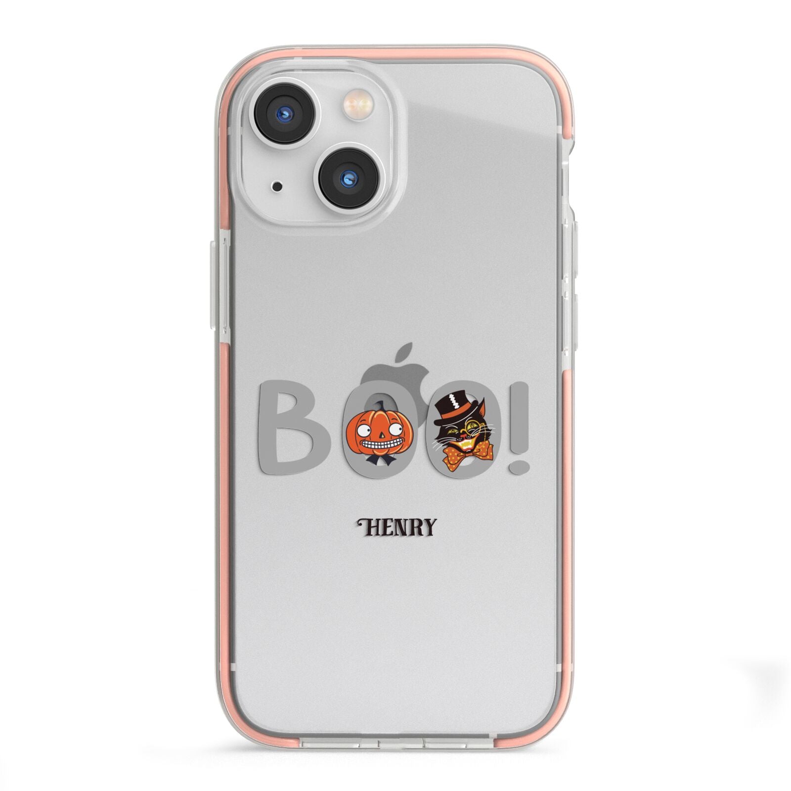 Boo Personalised iPhone 13 Mini TPU Impact Case with Pink Edges