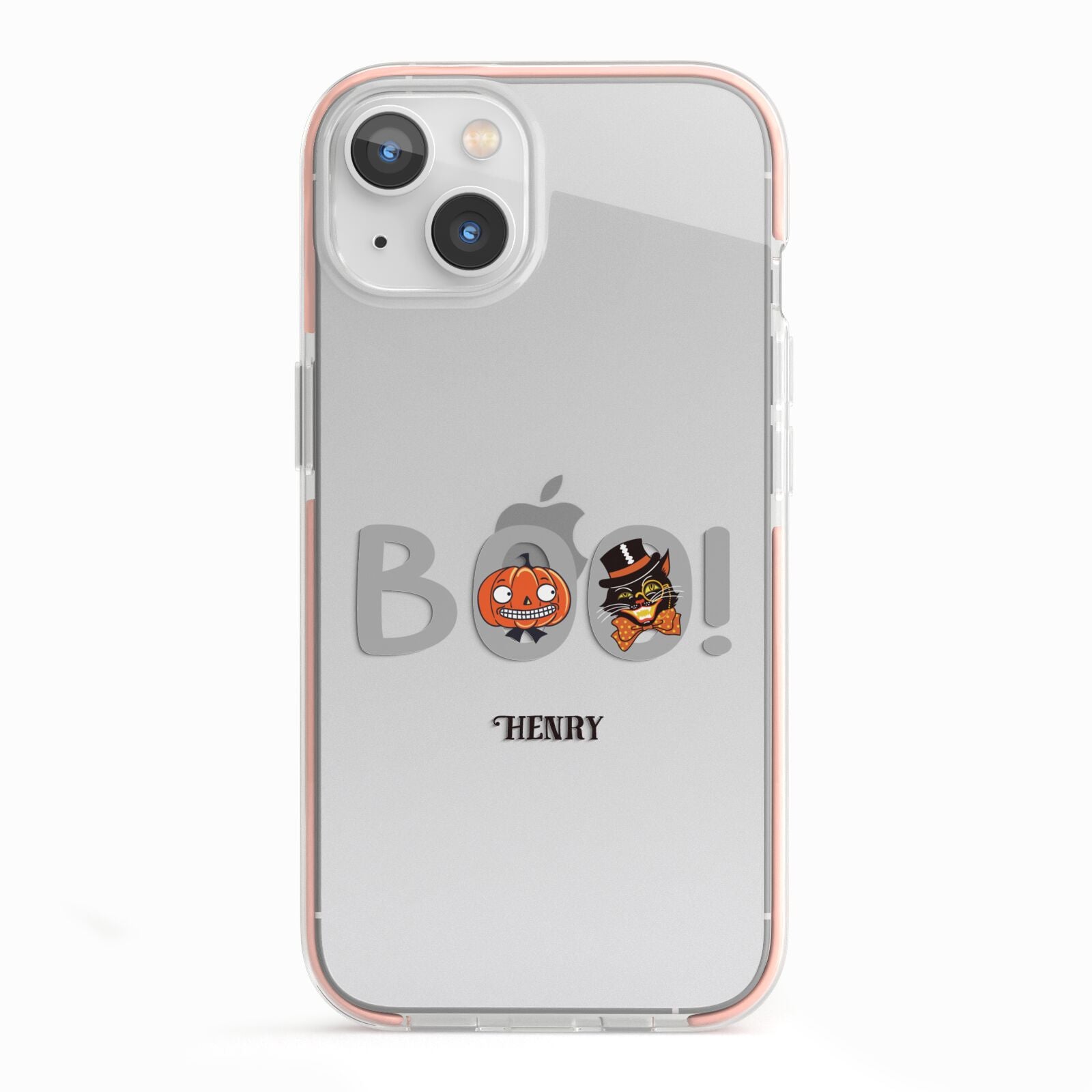 Boo Personalised iPhone 13 TPU Impact Case with Pink Edges