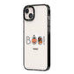 Boo Personalised iPhone 14 Plus Black Impact Case Side Angle on Silver phone