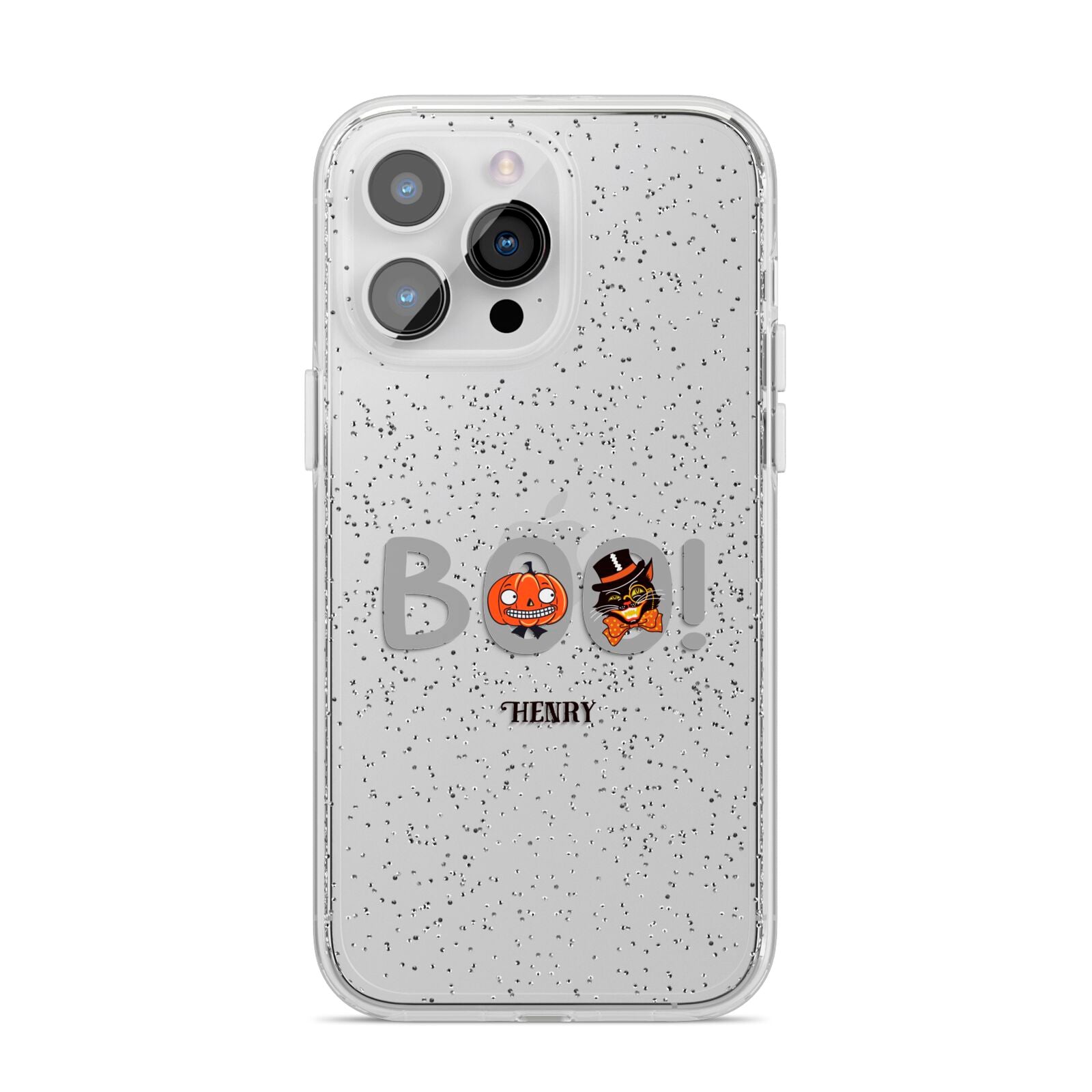 Boo Personalised iPhone 14 Pro Max Glitter Tough Case Silver
