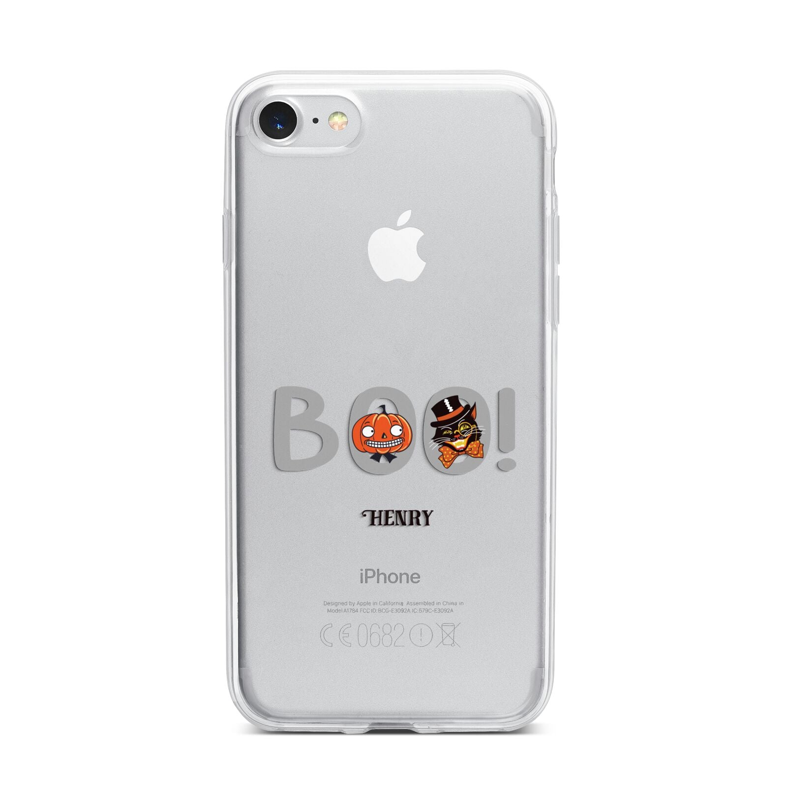 Boo Personalised iPhone 7 Bumper Case on Silver iPhone