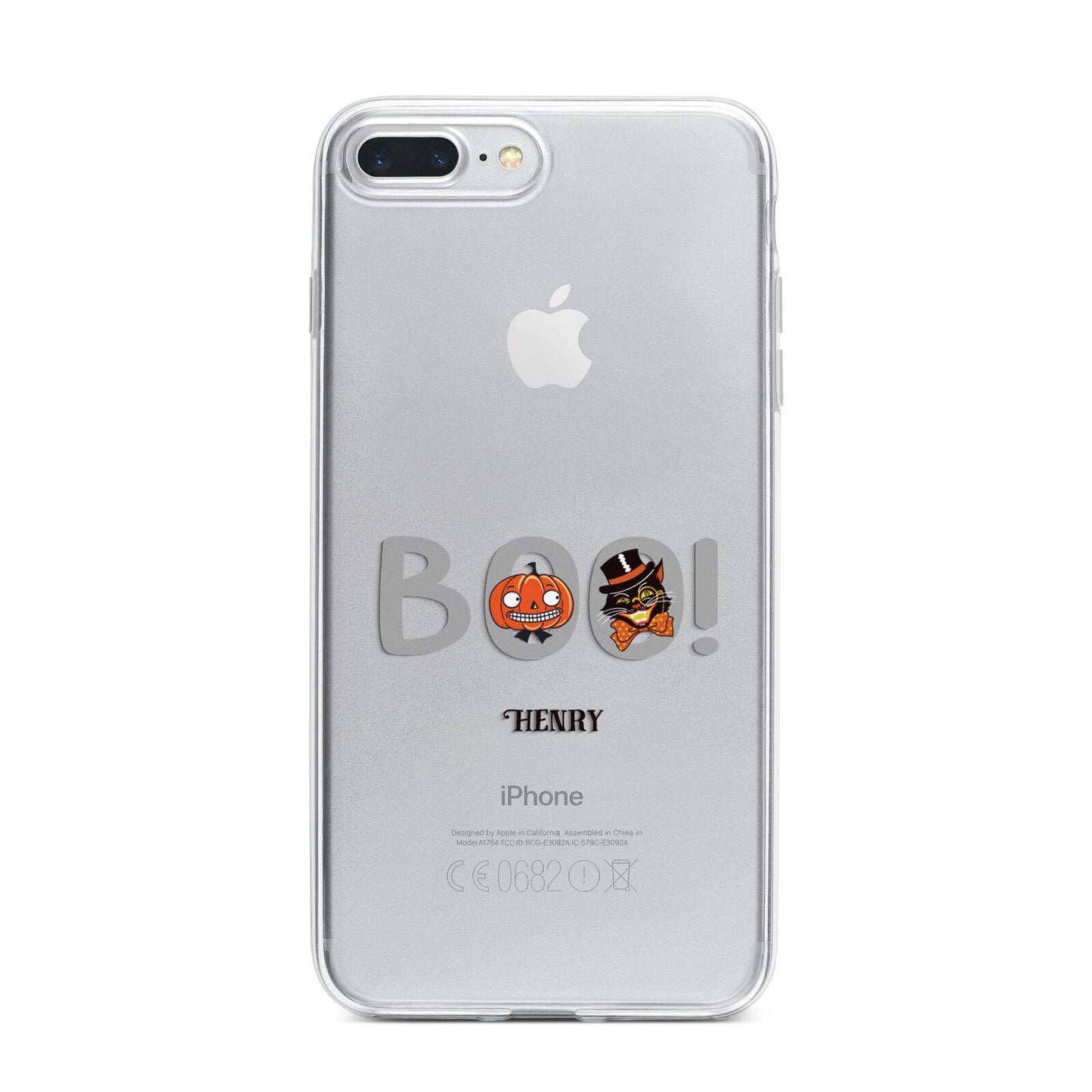 Boo Personalised iPhone 7 Plus Bumper Case on Silver iPhone
