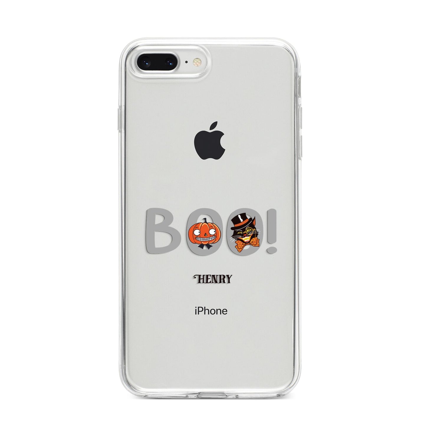 Boo Personalised iPhone 8 Plus Bumper Case on Silver iPhone