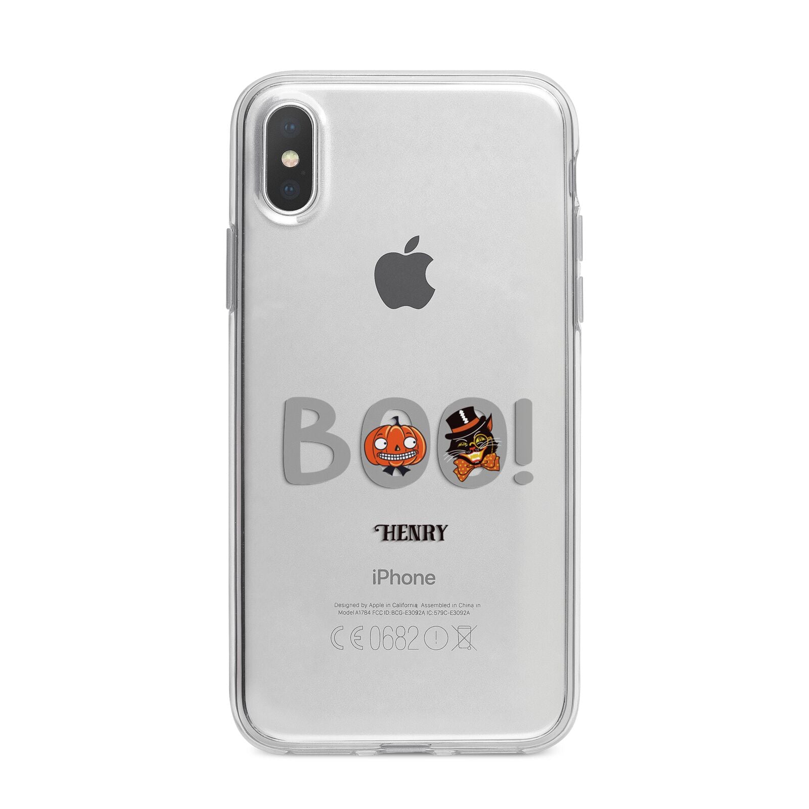 Boo Personalised iPhone X Bumper Case on Silver iPhone Alternative Image 1