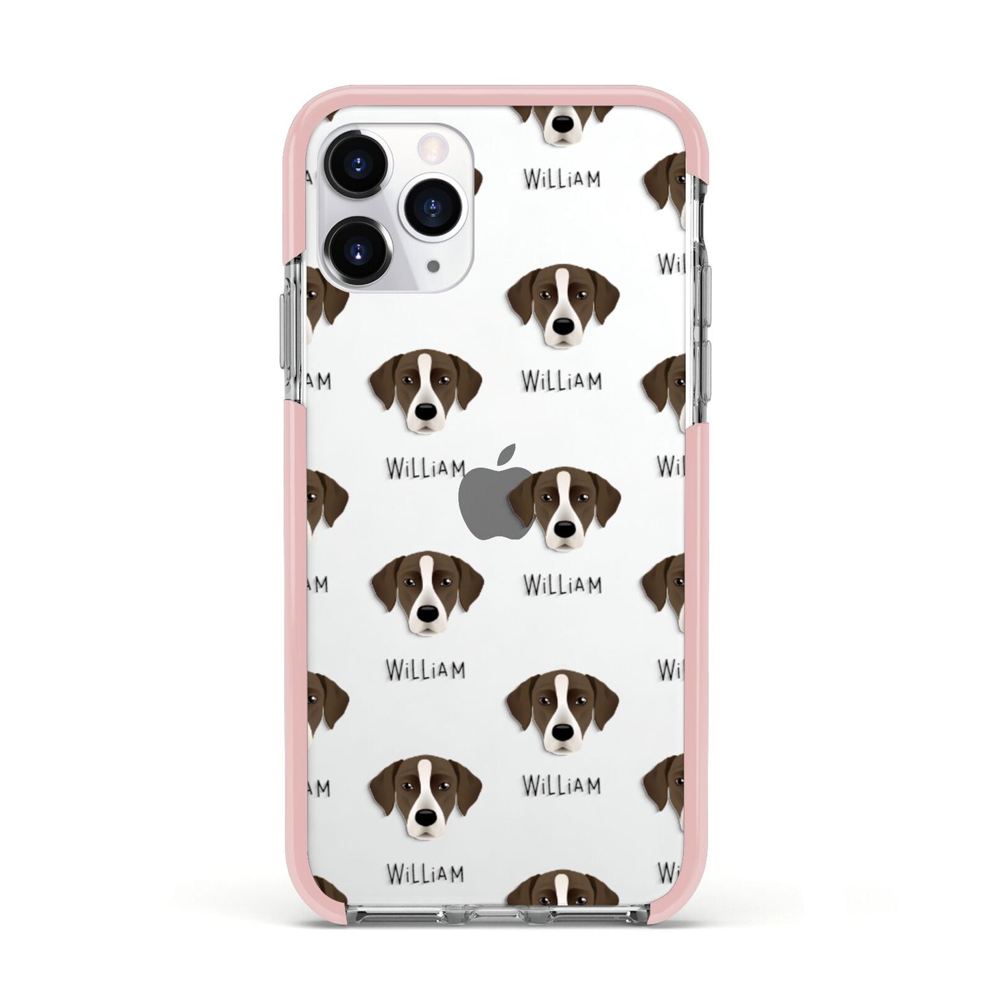 Borador Icon with Name Apple iPhone 11 Pro in Silver with Pink Impact Case