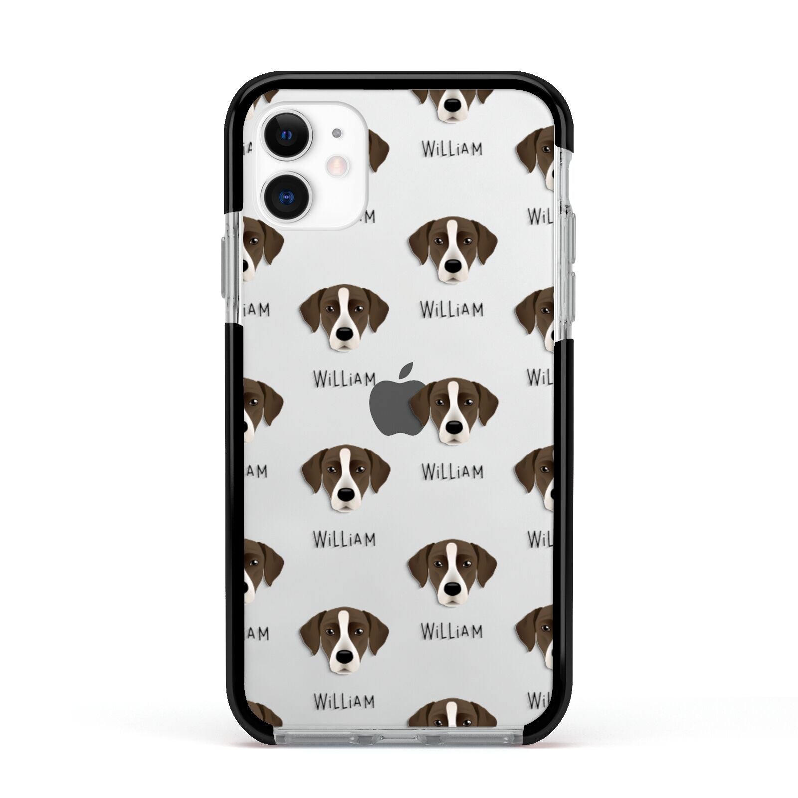 Borador Icon with Name Apple iPhone 11 in White with Black Impact Case
